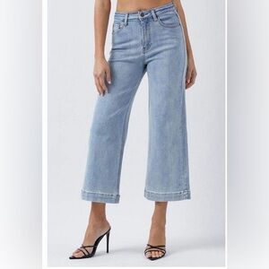 New Risen Tummy Control Stretchy Wide Leg Crop Jeans 3XL